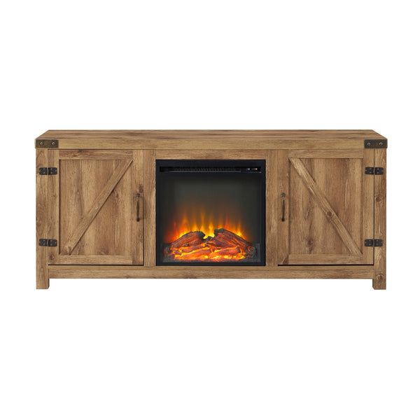 58" Rustic Modern Farmhouse Fireplace TV Stand Barnwood