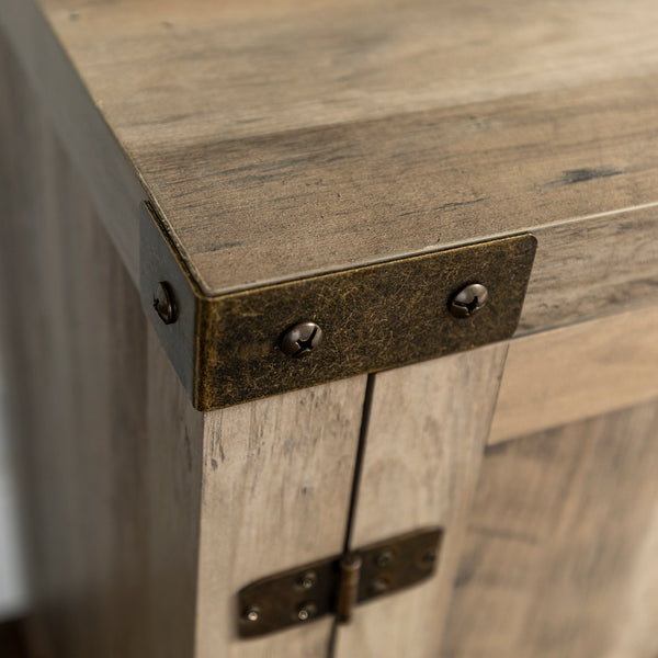 58" Rustic Modern Farmhouse Fireplace TV Stand Grey Wash