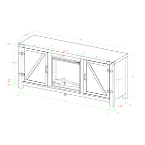 58" Rustic Modern Farmhouse Fireplace TV Stand Grey Wash