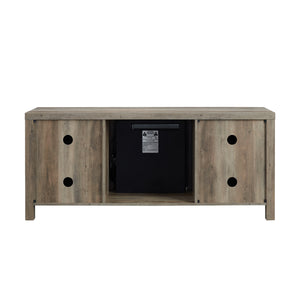 58" Rustic Modern Farmhouse Fireplace TV Stand Grey Wash