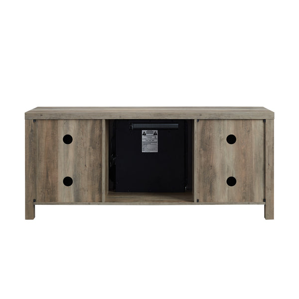 58" Rustic Modern Farmhouse Fireplace TV Stand Grey Wash