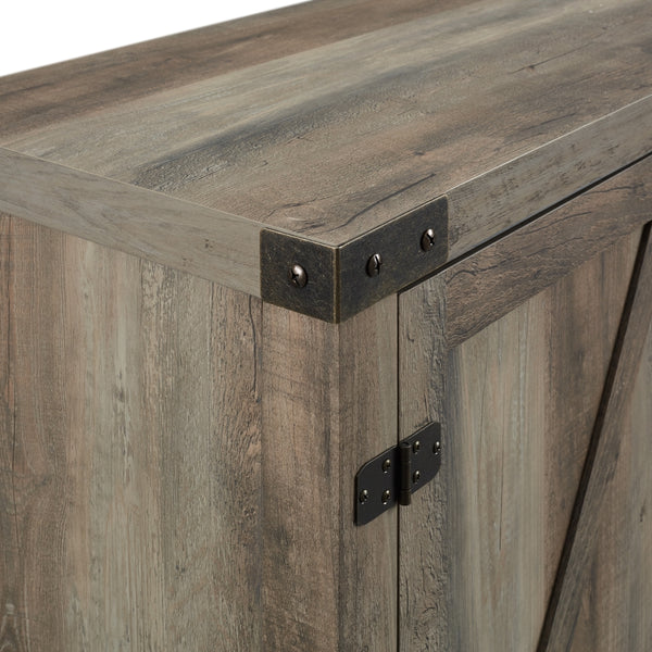 58" Rustic Modern Farmhouse Fireplace TV Stand Grey Wash