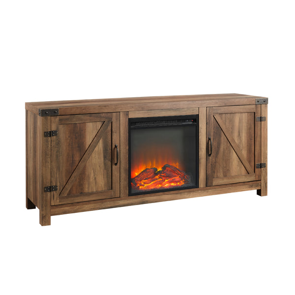 58" Rustic Modern Farmhouse Fireplace TV Stand Rustic Oak