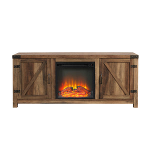 58" Rustic Modern Farmhouse Fireplace TV Stand Rustic Oak