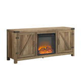 58" Rustic Modern Farmhouse Fireplace TV Stand Rustic Oak