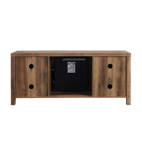 58" Rustic Modern Farmhouse Fireplace TV Stand Rustic Oak