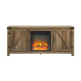 58" Rustic Modern Farmhouse Fireplace TV Stand Rustic Oak