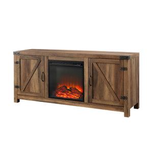 58" Rustic Modern Farmhouse Fireplace TV Stand Rustic Oak