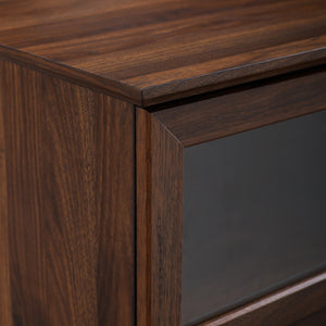 walker edison 58 glass wood split panel door tv console w58own2dsg w58own2dro w58own2ddw