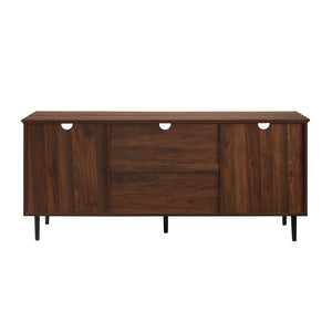 walker edison 58 glass wood split panel door tv console w58own2dsg w58own2dro w58own2ddw