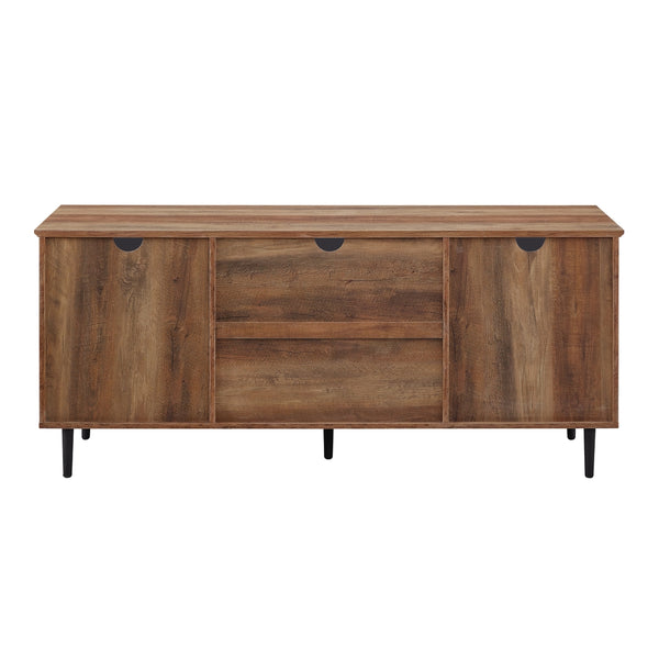 W58OWN2DRO - walker edison 58 glass wood split panel door tv console w58own2dsg w58own2dro w58own2ddw