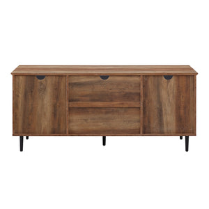 walker edison 58 glass wood split panel door tv console w58own2dsg w58own2dro w58own2ddw