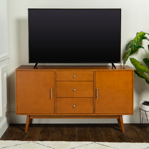 60" Mid Century Modern Wood TV Stand - Versatile Entertainment Center with Ample Storage Space