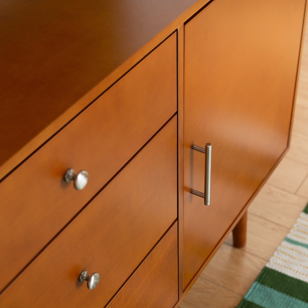 60" Mid Century Modern Wood TV Stand - Versatile Entertainment Center with Ample Storage Space