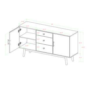 60" Mid Century Modern Wood TV Stand - Versatile Entertainment Center with Ample Storage Space