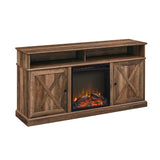 W60FPXDHBRO - Cherrington 60" Tall Highboy Barn Door Fireplace TV Stand