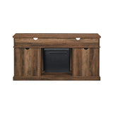 W60FPXDHBRO - Cherrington 60" Tall Highboy Barn Door Fireplace TV Stand