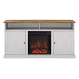 Cherrington 60" Tall Highboy Barn Door Fireplace TV Stand