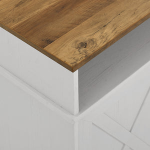 Cherrington 60" Tall Highboy Barn Door Fireplace TV Stand