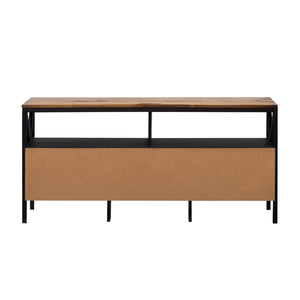 Walker Edison Natalee Farmhouse/Cottage 60" Distressed 3-Drawer TV Console W60NAT3DRBRO