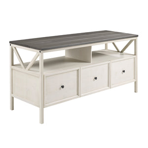Walker Edison Natalee Farmhouse/Cottage 60" Distressed 3-Drawer TV Console W60NAT3DRWWG