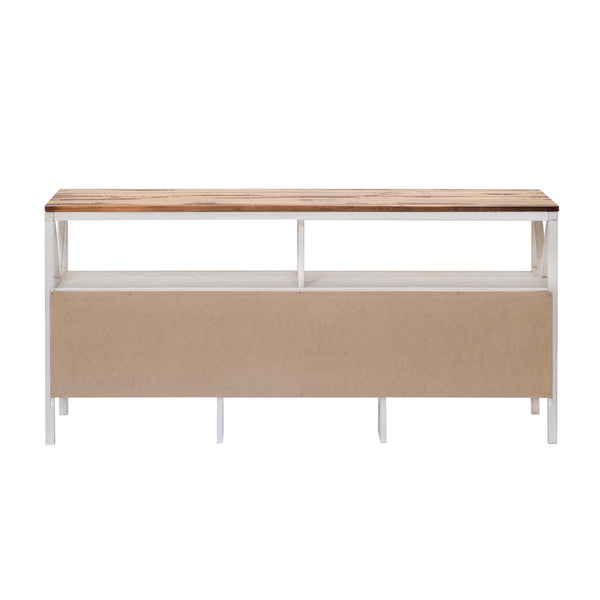 Walker Edison Natalee Farmhouse/Cottage 60" Distressed 3-Drawer TV Console W60NAT3DRWWR