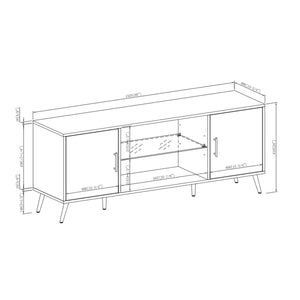 60" Mid Century Modern TV Stand - Birch