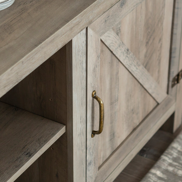 70" Modern Farmhouse TV Stand Grey Wash