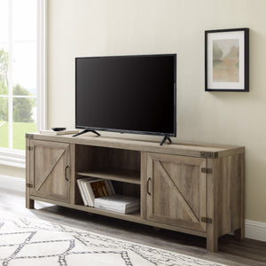 W70BDSDGW - 70" Modern Farmhouse TV Stand Grey Wash