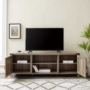 W70BDSDGW - 70" Modern Farmhouse TV Stand Grey Wash