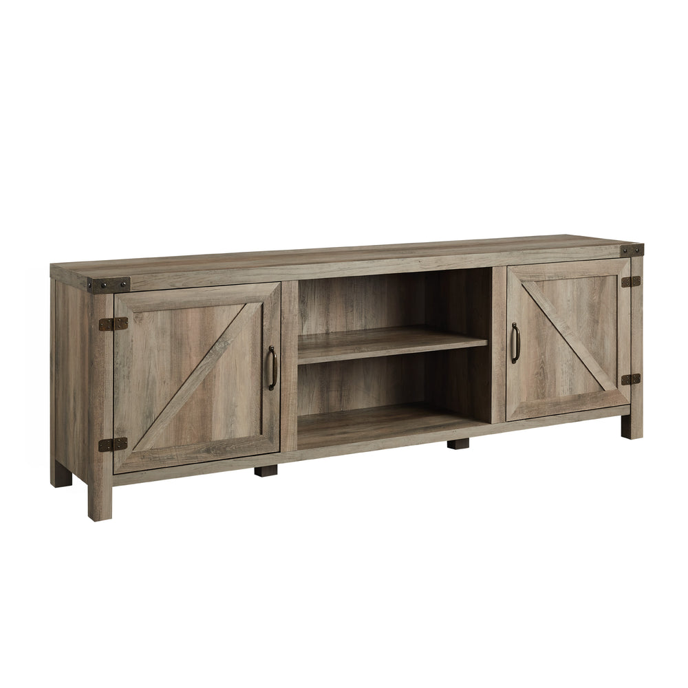 70" Modern Farmhouse TV Stand Grey Wash