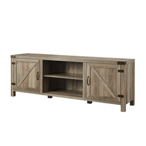70" Modern Farmhouse TV Stand Grey Wash