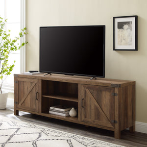 W70BDSDRO - 70" Modern Farmhouse TV Stand Grey Wash
