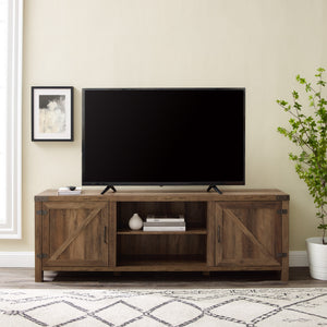 W70BDSDRO - 70" Modern Farmhouse TV Stand Grey Wash