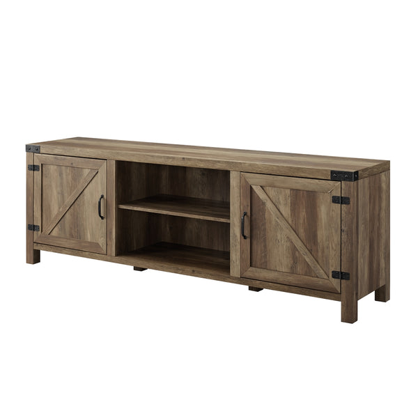 70" Modern Farmhouse TV Stand Rustic Oak