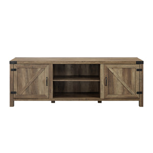70" Modern Farmhouse TV Stand Rustic Oak
