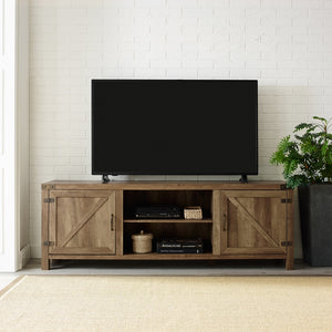 70" Modern Farmhouse TV Stand Rustic Oak