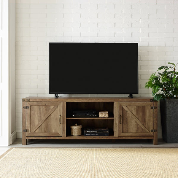 70" Modern Farmhouse TV Stand Rustic Oak