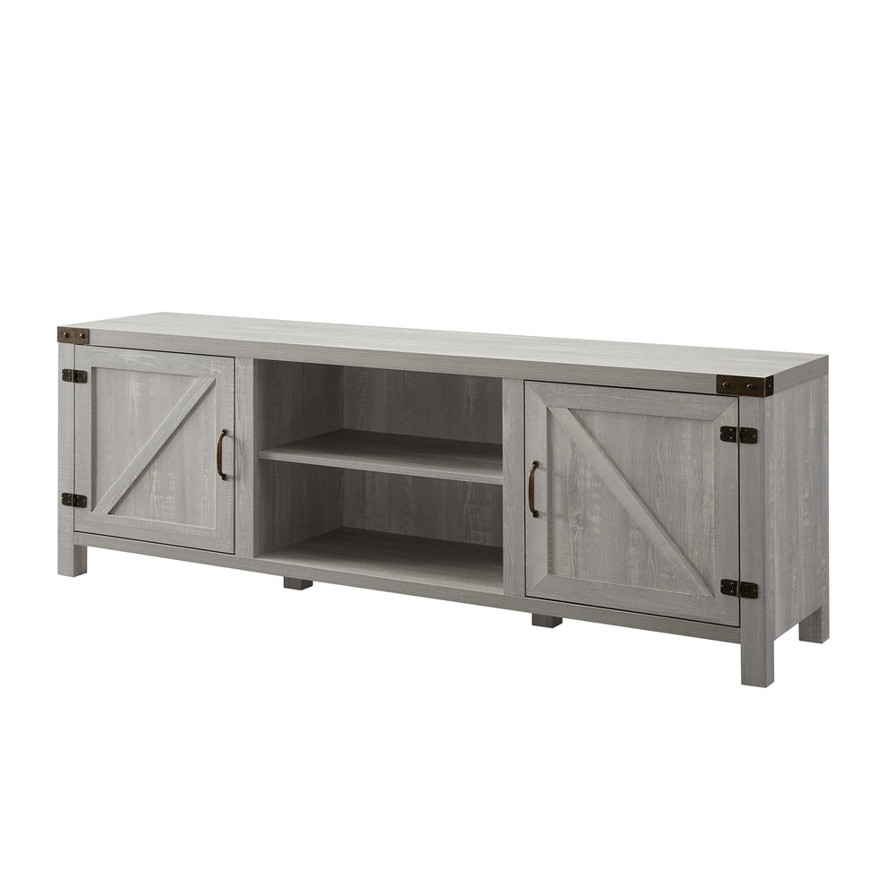 70" Modern Farmhouse TV Stand - Stone Grey