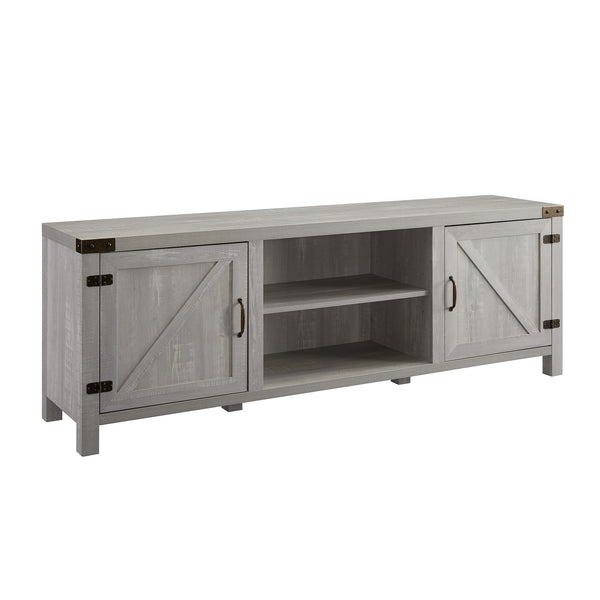70" Modern Farmhouse TV Stand - Stone Grey