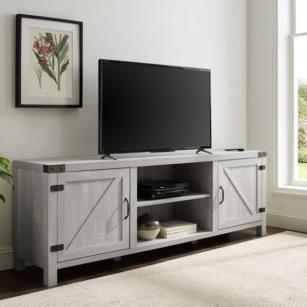 70" Modern Farmhouse TV Stand - Stone Grey