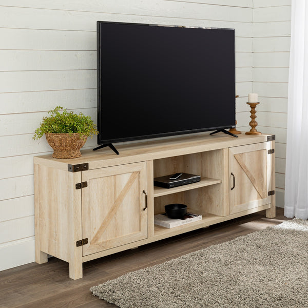 70" Modern Farmhouse TV Stand White Oak