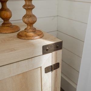 70" Modern Farmhouse TV Stand White Oak