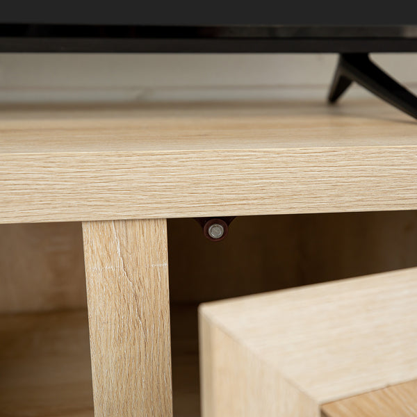 70" Modern Farmhouse TV Stand White Oak