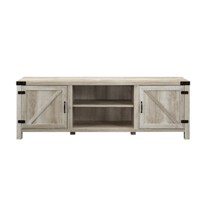 70" Modern Farmhouse TV Stand White Oak