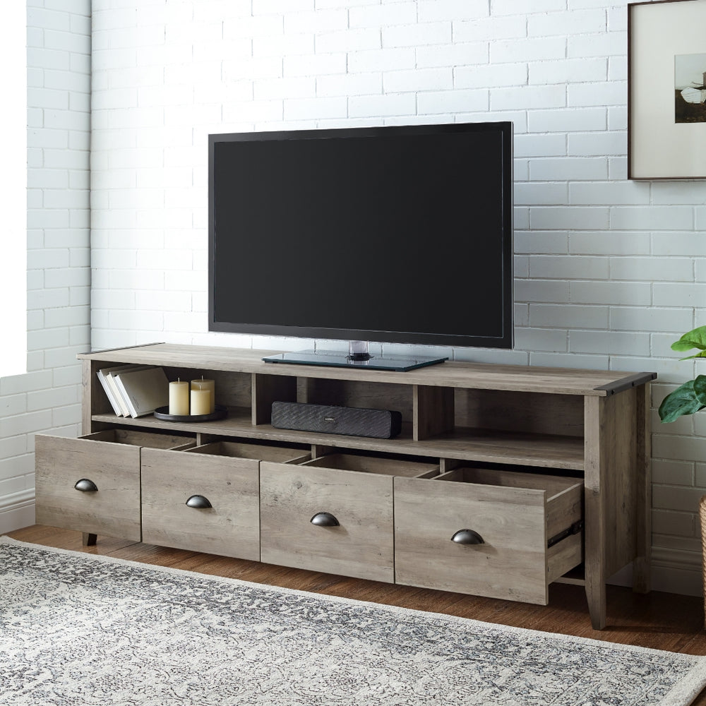 Clair 70" Industrial Farmhouse 4-Drawer TV Stand