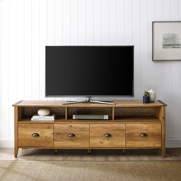 Clair 70" Industrial Farmhouse 4-Drawer TV Stand