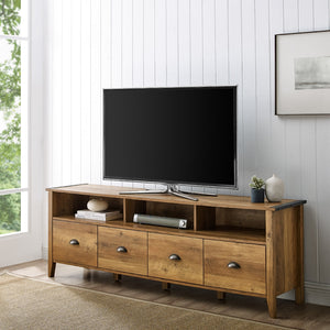 Clair 70" Industrial Farmhouse 4-Drawer TV Stand