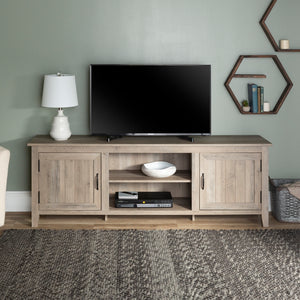 70" Modern Farmhouse Wood TV Stand Grey Wash