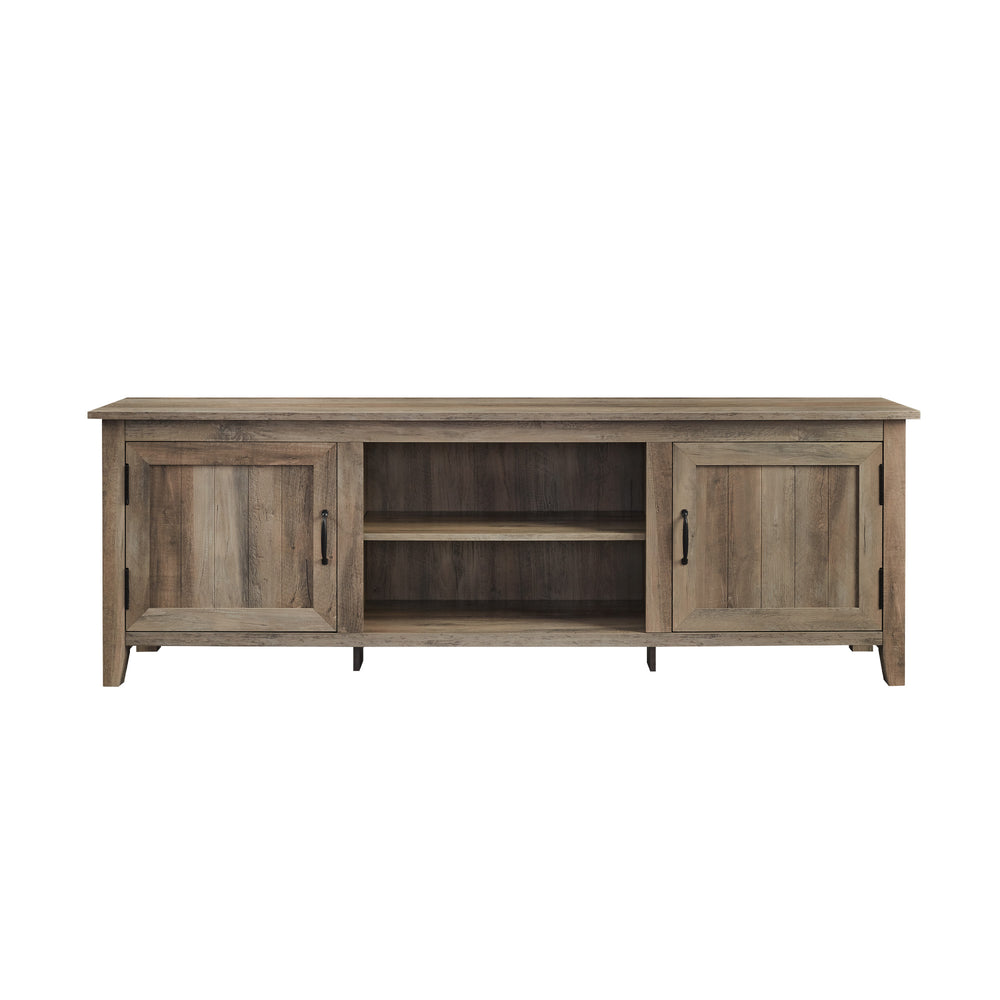 70" Modern Farmhouse Wood TV Stand Grey Wash